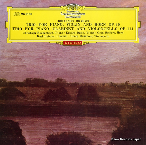 V/A brahms; trio for piano, violin and horn / trio for piano, clarinet and violoncello MG2100