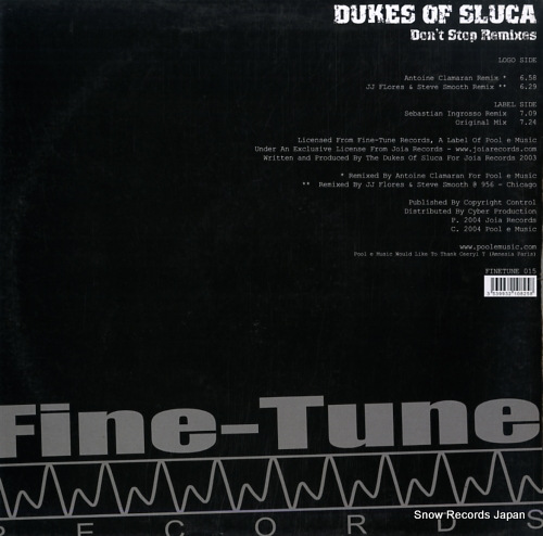DUKES OF SLUCA don't stop remixes FINETUNE015