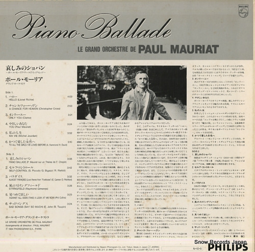 MAURIAT, PAUL piano ballade 28PP-86