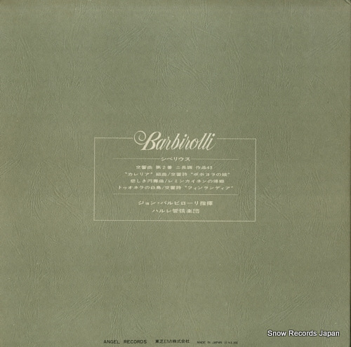 BARBIROLLI, JOHN sibelius; symphony no.2 etc. EAA-93123B