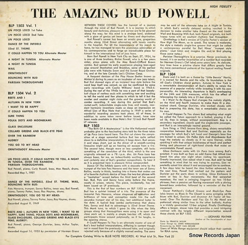 Хɡѥ the amazing bud powell vol.1 BLP1503