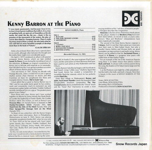 BARRON, KENNY at the piano XANADU188
