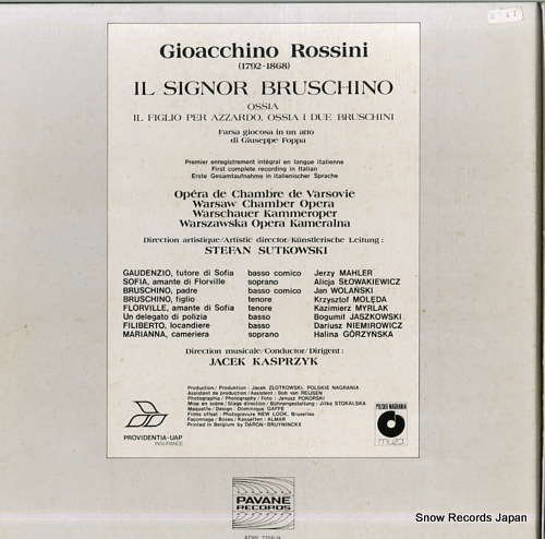 KASPRZYK, JACEK rossini; il signor bruschino ADW7158/9