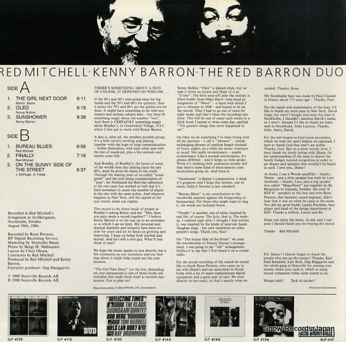 MITCHELL, RED, AND KENNY BARRON the red barron duo SLP4137