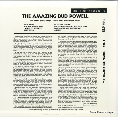 POWELL, BUD the amazing bud powell, volume 2 BN0002