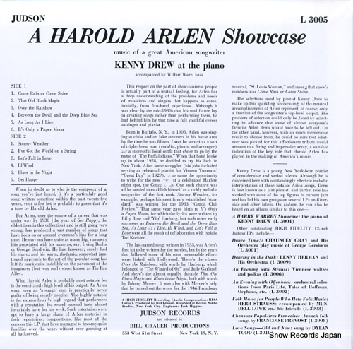DREW, KENNY a harold arlen showcase WWLJ-7092 / L-3005