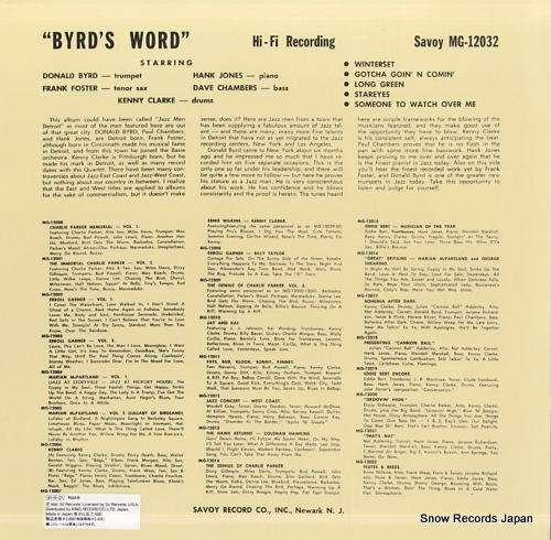 BYRD, DONALD byrd's word KIJJ-8