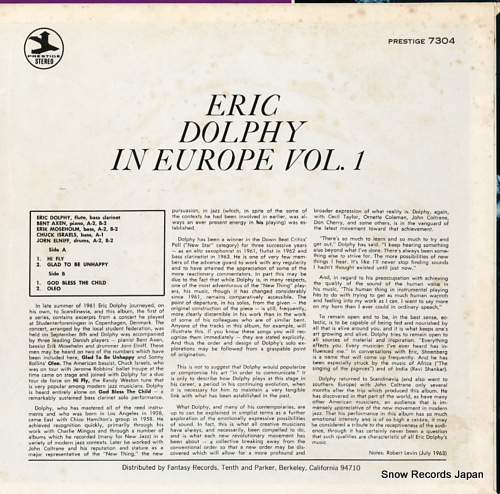 DOLPHY, ERIC in europe, vol. 1 PRT-7304