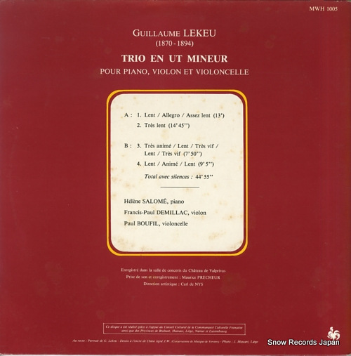 V/A lekeu; trio en ut mineur MWH1005