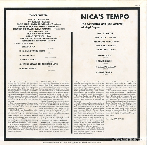 GRYCE, GIGI nica's tempo SOPU-3-SY