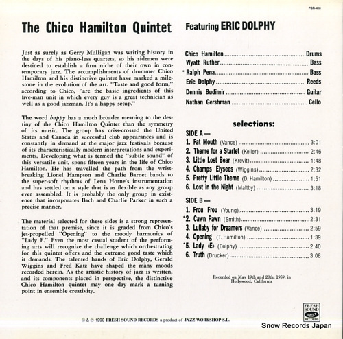 HAMILTON, CHICO chico hamilton quintet featuring eric dolphy FSR-410