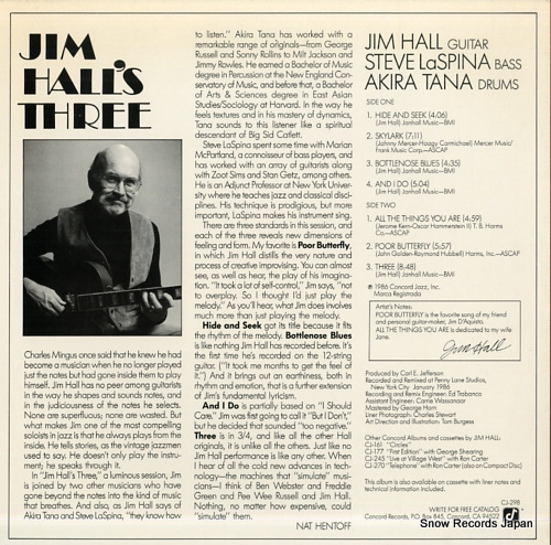 HALL, JIM jim hall's three CJ-298