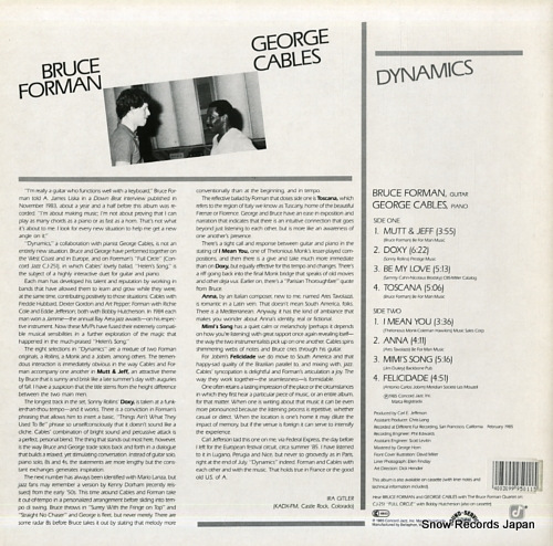 FORMAN, BRUCE, AND GEORGE CABLES dynamics CJ-279