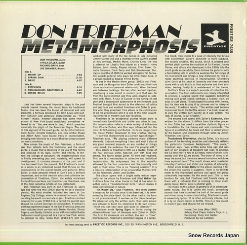 FRIEDMAN, DON metamorphosis PR7488