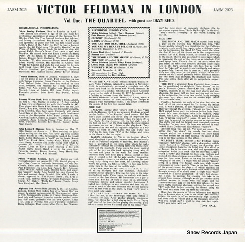 FELDMAN, VICTOR victor feldman in london vol.1 JASM2023