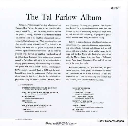 FARLOW, TAL the tal farlow album POJJ-1625