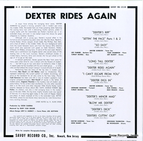 GORDON, DEXTER dexter rides again COJY-9054