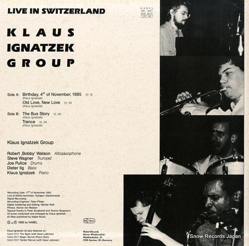 IGNATZEK, KLAUS live in switzerland NBL8627