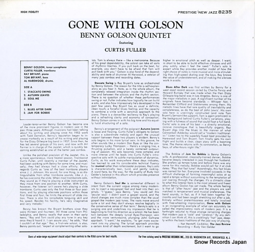 GOLSON, BENNY gone with golson VIJJ-30032
