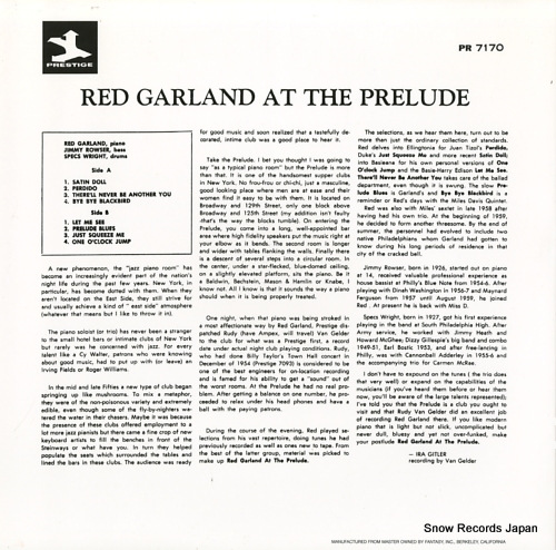 GARLAND, RED red garland at the prelude PR-7170