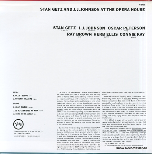 GETZ, STAN, AND J.J. JOHNSON at the opera house V6-8490