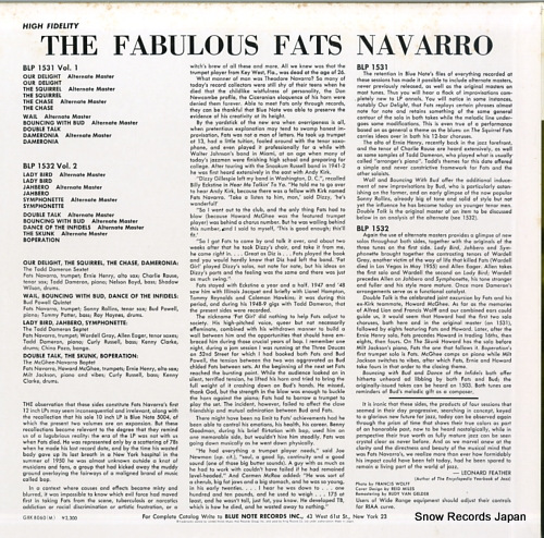 NAVARRO, FATS the fabulous fats navarro volume 1 GXK8060(M)