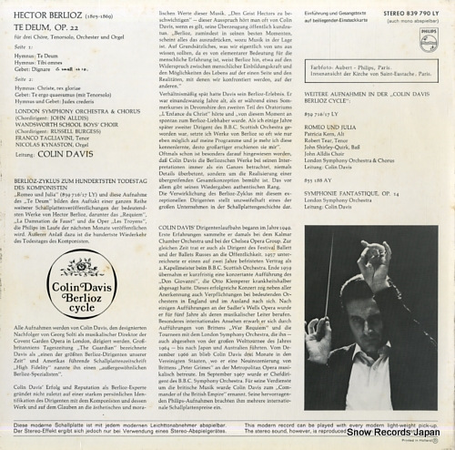 󡦥ǥ berlioz; te deum 839790LY