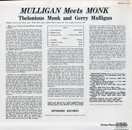 ˥󥯡꡼ޥꥬ mulligan meets monk OJC-301