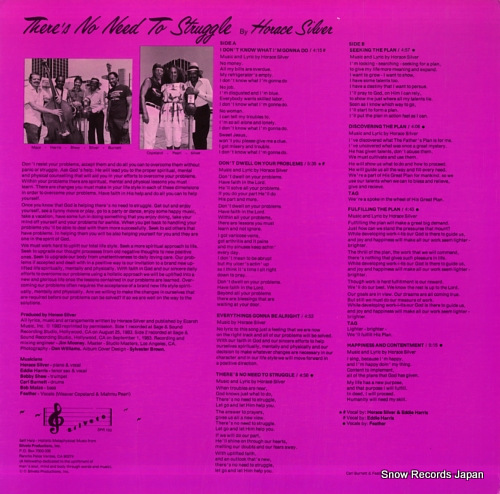 SILVER, HORACE there's no need to struggle SPR103 - back cover