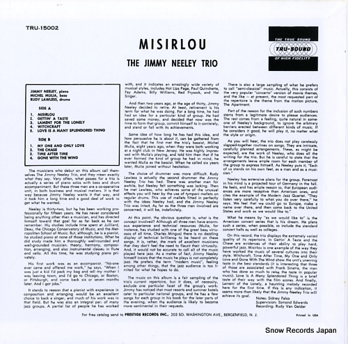 NEELEY, JIMMY misirlou WWLJ-7082 - back cover