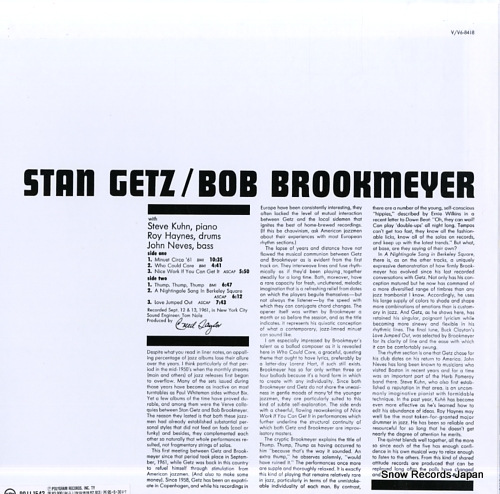 GETZ, STAN, AND BOB BROOKMEYER recorded fall 1961 POJJ-1542