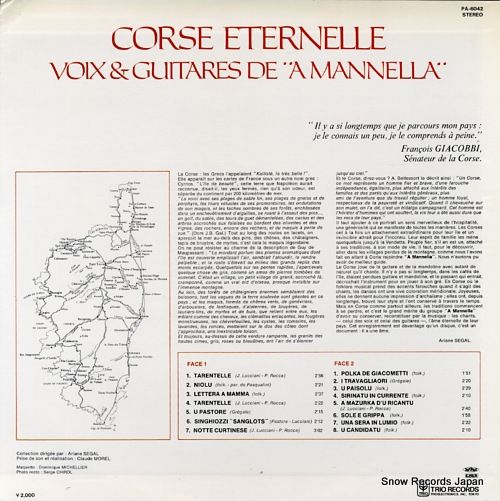 VOIX AND GUITARES DE A MANNELLA corse eternelle PA-6042