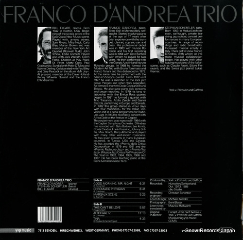 D'ANDREA, FRANCO franco d'andrea trio YVPMUSIC3021