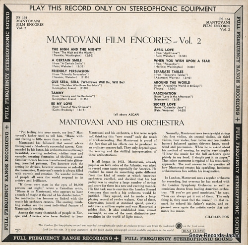 MANTOVANI film encores vol. 2 PS164