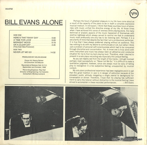 EVANS, BILL bill evans alone V6-8792