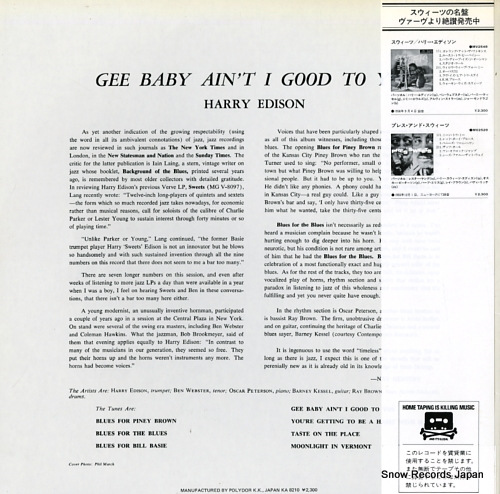 EDISON, HARRY gee, baby ain't i good to you 23MJ3201