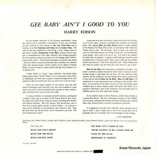 EDISON, HARRY gee, baby ain't i good to you 23MJ3201