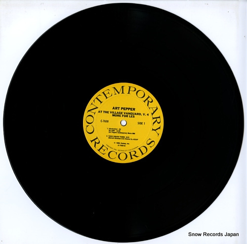 PEPPER, ART more for les - at the village vanguard, vol. 4 C-7650