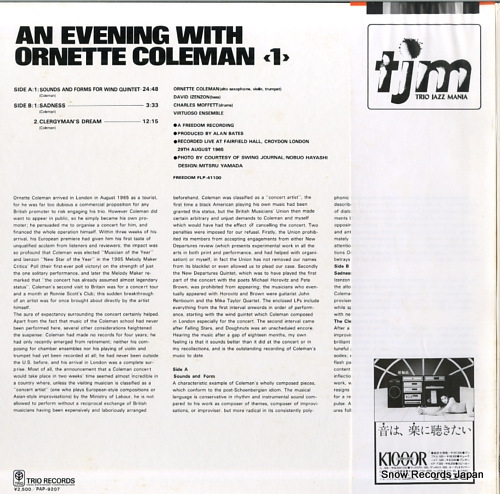 COLEMAN, ORNETTE an evening with (1) PAP-9207