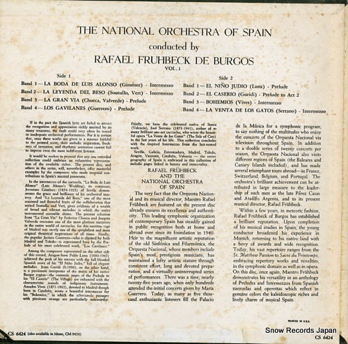 DE BURGOS, RAFAEL FRUHBECK the national orchestra of spain vol.1 CS6424