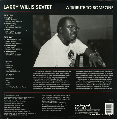 WILLIS, LARRY a tribute to someone AQ-LP1022