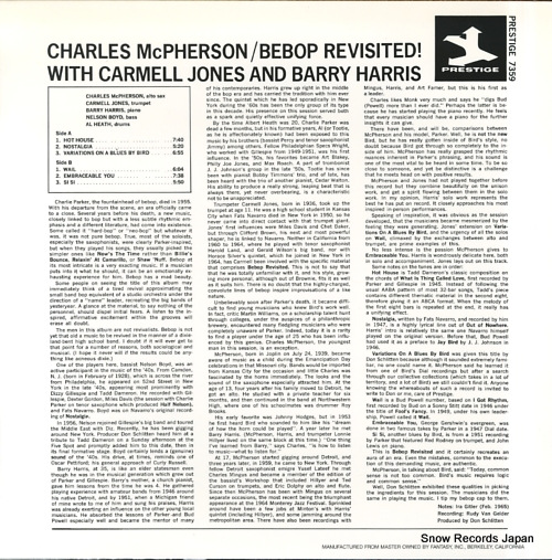 MCPHERSON, CHARLES debop revisited! PR-7359