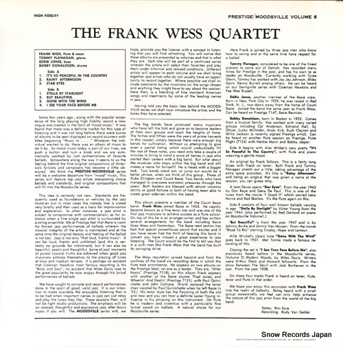 WESS, FRANK the frank wess quartet MVLP-8