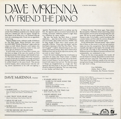 MCKENNA, DAVE my friend the piano CJ-313