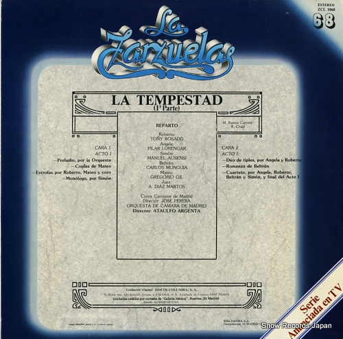 ARGENTA, ATAULFO la tempestad(1 parte) ZCL1068