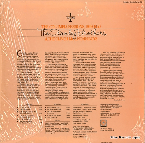 STANLEY BROTHERS, THE the columbia sessioons, 1949-1950 volume 1 P15187