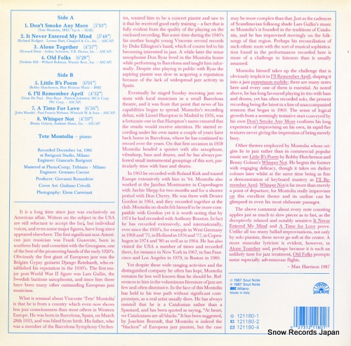 MONTOLIU, TETE the music i like to play vol.1 121180-1