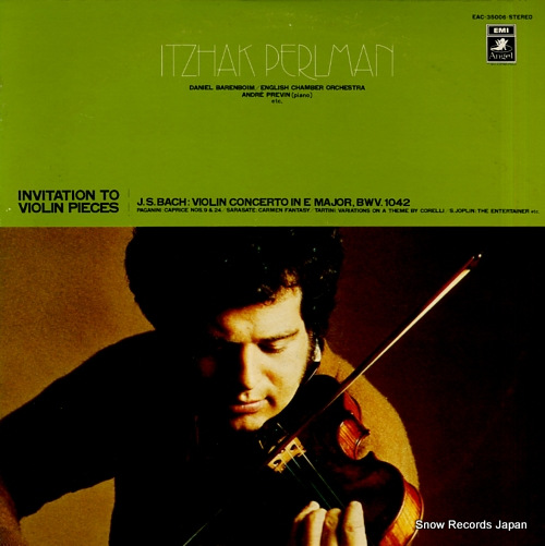 PERLMAN, ITZHAK invitation to violin pieces EAC-35006 - front cover