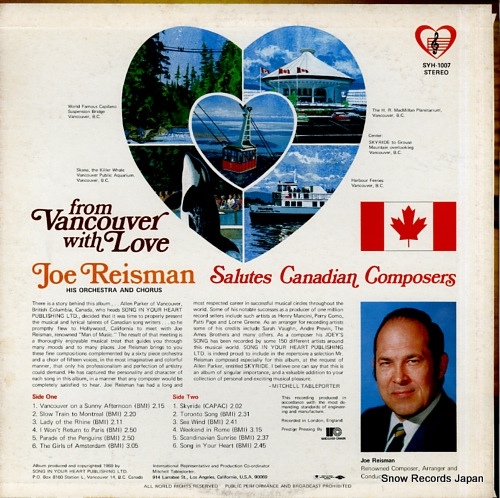 REISMAN, JOE from vancouver woith love SYH-1007 - back cover
