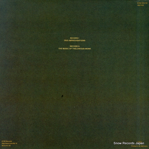 COREA, CHICK trio music ECM1232/33